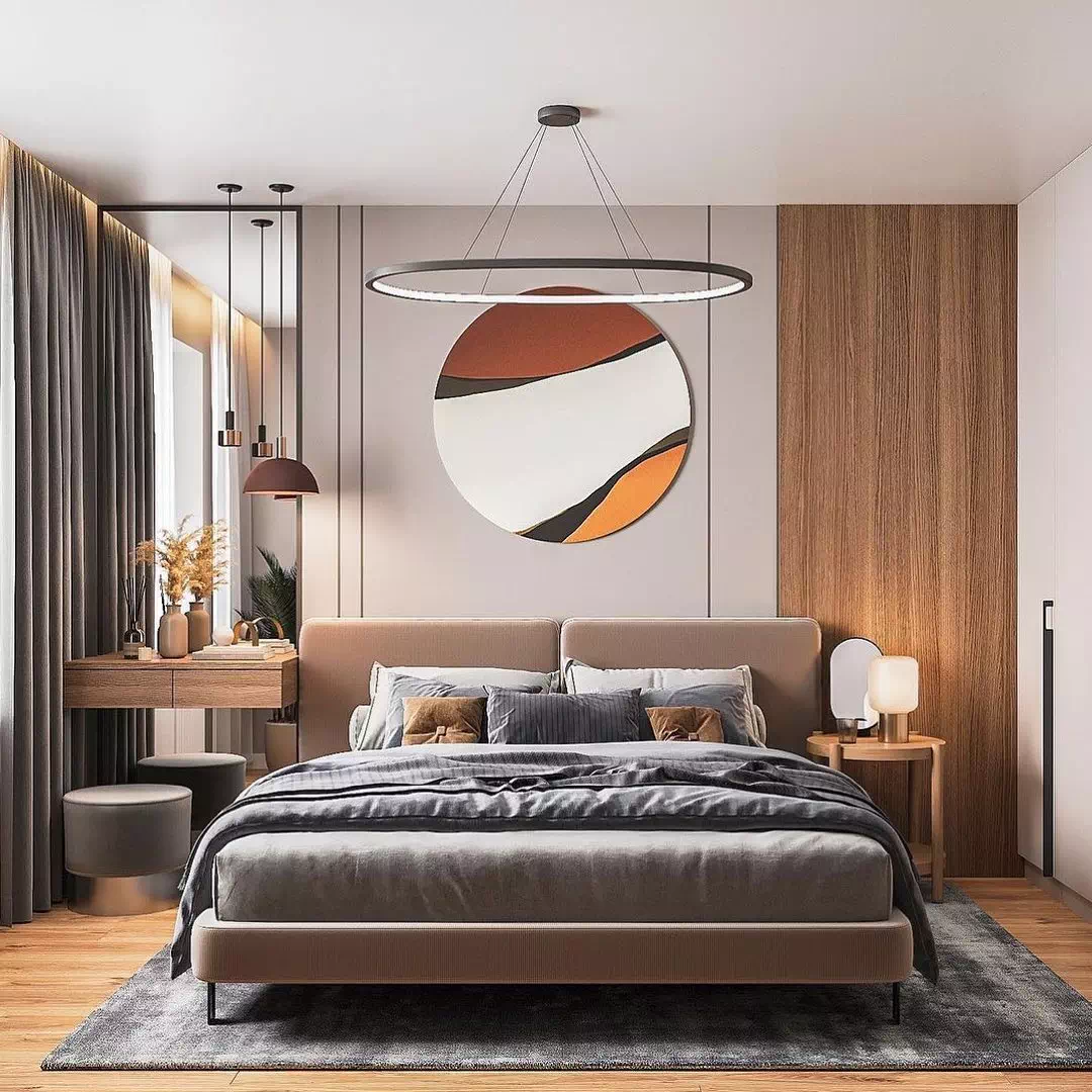 Дизайн спальни в коричневых тонах