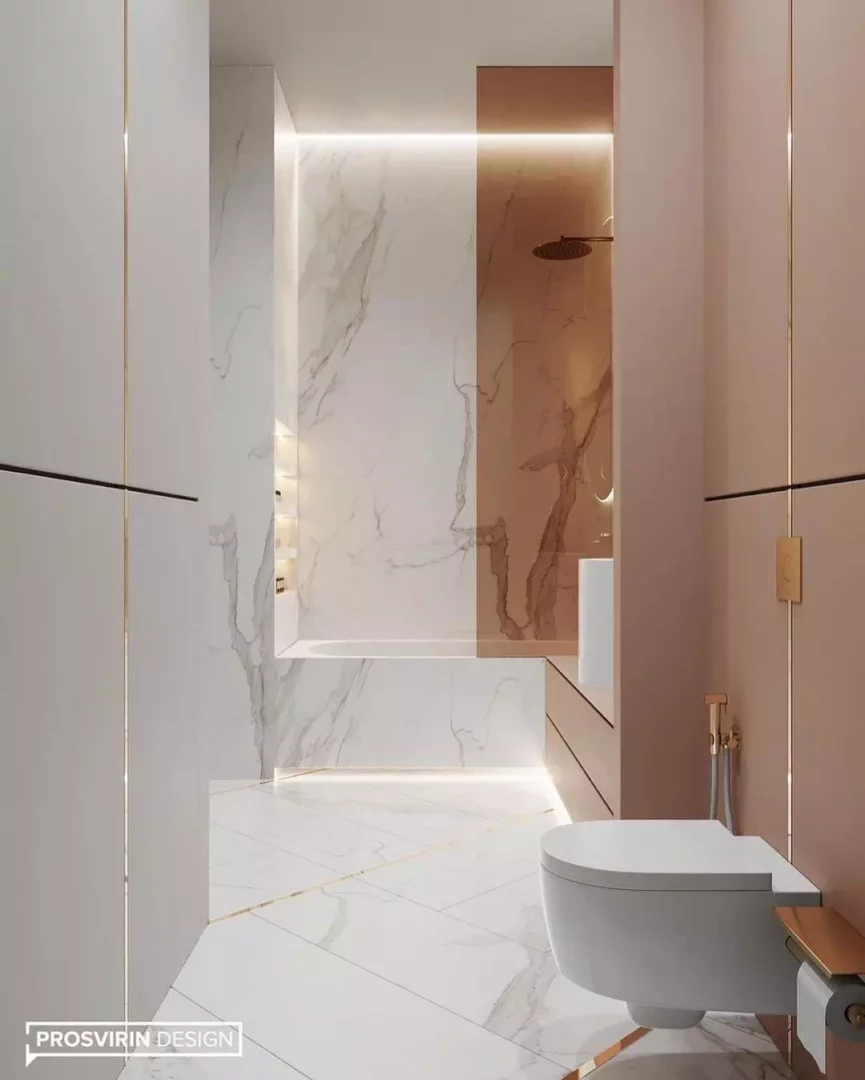 Стильный и практичный минимализм в теплых тонах ванной комнаты, фото | Интернет-магазин Купатика